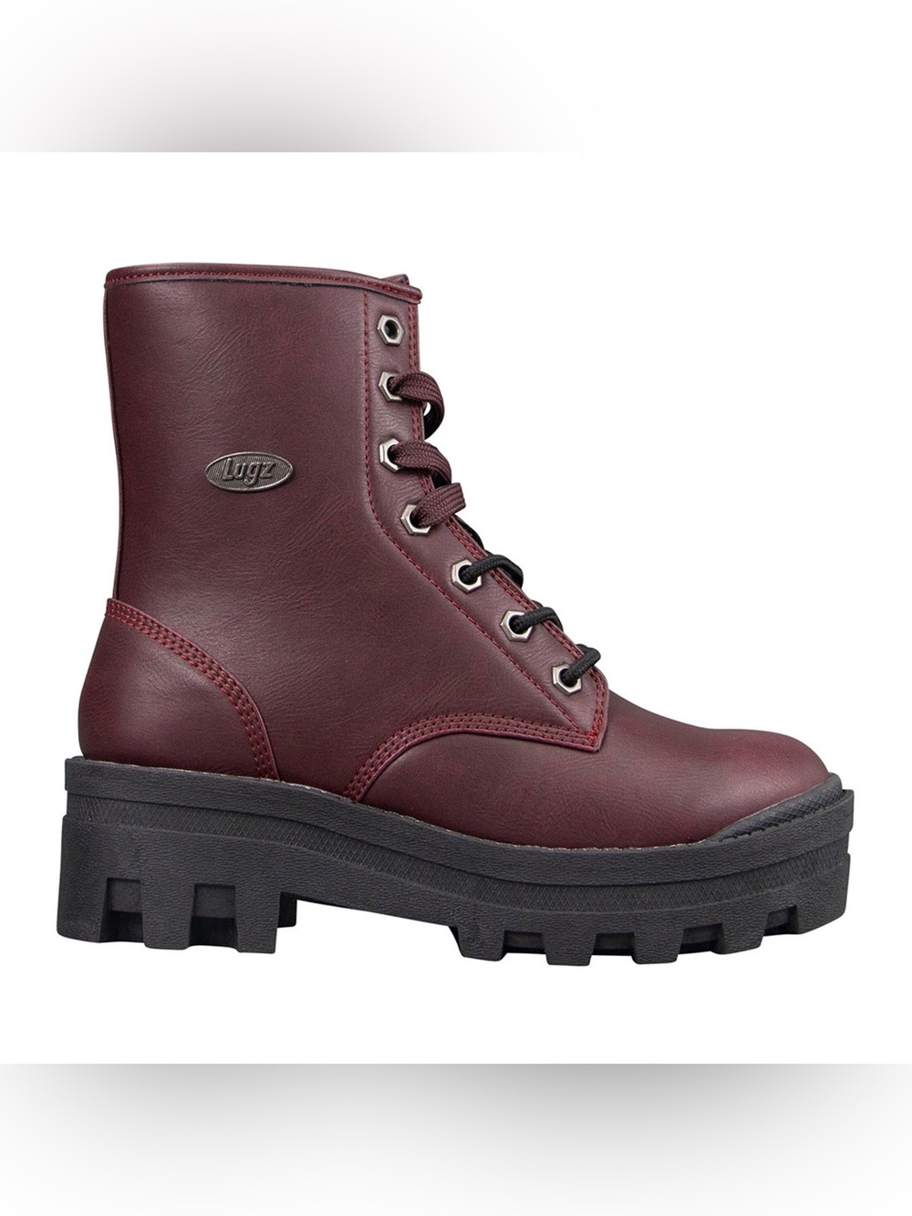 Lugz Women’s Dutch Combat Boots in Burgundy, Size 8.5, NWT